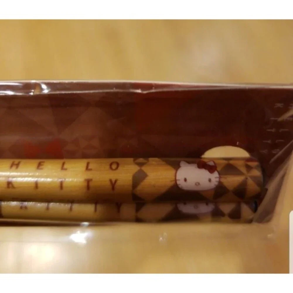 Hello Kitty Wood Chopsticks Womens Chic Feminine Kawaii Trendy New